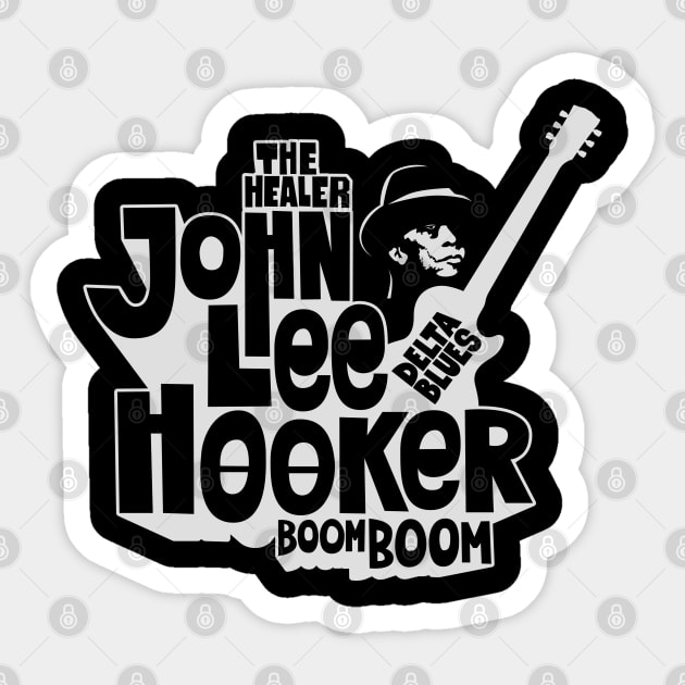 John Lee Hooker Logo Shirt - Vintage Blues Style Sticker by Boogosh